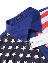 Load image into Gallery viewer, COOFANDY Men's Casual American Flag Dress Shirts Patriotic Western Long Sleeve Shirt Blue
