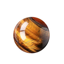 Load image into Gallery viewer, Natural Tiger Eye Healing Crystal Ball Gemstone Sphere with Wood Stand Sculpture Figurine for Reiki Divination Home Office Desk Decor (55-62mm)