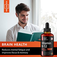 Load image into Gallery viewer, Vitamin B12 Sublingual - Natural B12 Vitamin 5000 mcg - Made in The USA - Methylcobalamin B12 Liquid Supplement - Energy, Mood & Metabolism Increase - Vegan B12 Drops