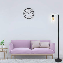 Load image into Gallery viewer, Black LED Floor Lamp, Acaxin Standing Lamp with Hanging Glass Lamp Shade, Industrial Light with Halogen Bulb for Living Room & Bedroom