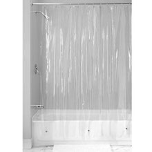 Load image into Gallery viewer, iDesign Vinyl Plastic Long Shower Curtain Liner, Mold and Mildew Resistant Plastic Shower Curtain for use Alone or With Fabric Curtain, 54" x 78" Inches, Clear