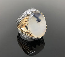 Load image into Gallery viewer, KAR Rare Find 925K Sterling Silver Yemeni Agate(Aqeeq) Men's Ring P5C (11)