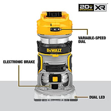 Load image into Gallery viewer, DEWALT 20V Max XR Cordless Router, Brushless, Tool Only (DCW600B)