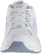 Load image into Gallery viewer, New Balance womens 608 V5 Casual Comfort Cross Trainer, White/Light Blue, 6.5 Wide US