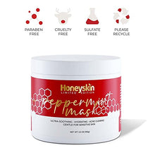 Load image into Gallery viewer, Honeyskin Peppermint Hydrating Face Mask - Moisturizing Face Mask Skincare with Manuka Honey - Hydrating Face Mask for Sensitive Skin and Anti Aging Face Mask - Facial Mask With Bentonite Clay (5.5oz)