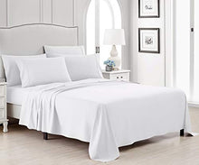 Load image into Gallery viewer, King Bed Sheet Set, 6 PC Super Soft Microfiber Bedding Set, Wrinkle & Fade Resistant Sheet Set, Hotel Quality Fits Mattress Up to 14'' Deep Pocket, White