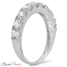 Load image into Gallery viewer, Clara Pucci 1.7 Ct Round Cut Pave Set Wedding Engagement Bridal Anniversary Band Ring 14Kt White Gold, Size 6