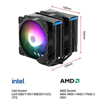 Load image into Gallery viewer, Vetroo U6PRO Dual Tower CPU Cooler, 120mm ARGB PWM Air Cooler 220W TDP 6pc Heatpipes for Intel LGA 1200 115X / AMD Ryzen AM4