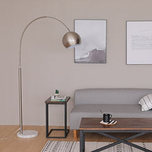 Load image into Gallery viewer, CO-Z Modern Arc Floor Lamp with 360° Rotatable Hanging Shade, Adjustable Nickel Standing Reading Light with Marble Base, Contemporary Arch Metal Pole Task Lamp for Living Room Couch Sofa, 73 Inch