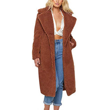 Load image into Gallery viewer, WYTong Winter Maxi Coat For Womens Fashion Warm Faux Fur Coat Jacket Casual Solid Long Parka Outerwear(Brown,L)