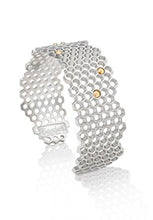 Load image into Gallery viewer, Mignon Faget HIVE Narrow Jeweled Sterling Silver Cuff with Honey Crystal