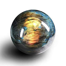 Load image into Gallery viewer, WindBell Large Rainbow and Blue Labradorite Sphere Natural Labradorite Ball Energy Stone Decoration