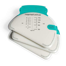 Load image into Gallery viewer, Nanobébé 100 Breastmilk Storage Bags Refill Pack – Fast, Even Thawing & Warming – Breastfeeding Supplies Lay Flat to Save Space & Track Pumping – Breastmilk Bags for Freezer or Fridge