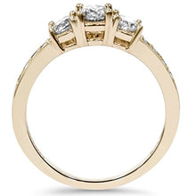 Load image into Gallery viewer, 1ct 3 Stone Diamond Engagement Ring 14K Yellow Gold - Size 7