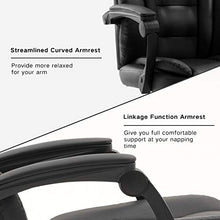 Load image into Gallery viewer, Hbada Ergonomic Executive Office Chair, PU Leather Swivel Desk Chair,Adjustable Height High-Back Reclining Chair with Padded Armrest and Footrest,Black