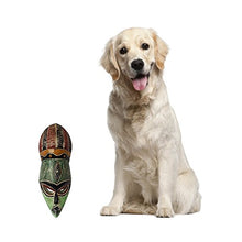 Load image into Gallery viewer, NOVICA Large Handcrafted Painted Green and Yellow Nigerian Rubber Wood African Mask, God's Gift'