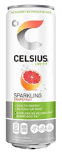 Load image into Gallery viewer, CELSIUS Sweetened with Stevia Sparkling Grapefruit Fitness Drink, Zero Sugar, 12oz. Slim Can (Pack of 12)