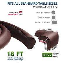 Load image into Gallery viewer, Baby Safety Edge Guards Set, Soft Furniture Bumper, Child Proof Table Corner Protector Protectors, Rubber Protector Strips (18Ft + 3 Child Drawer Locks) Brown