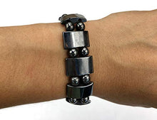 Load image into Gallery viewer, Black Hematite Gemstone Bracelet- Beautiful, Magnetic, Arthritis Pain Relief, Stretchable, Men, Women, Different Designs, Stylish Wrist Jewelry, 3 Piece Mix Set