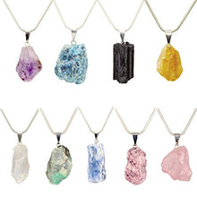 Load image into Gallery viewer, Buy 2 Get 1 FREE ~ Genuine Premium Quality Healing Raw Gemstone Pendant Necklace - Amethyst, Apatite, Citrine, Emerald, Kyanite, Lepidolite, Clear & Rose Quartz, Tourmaline (Lepidolite)