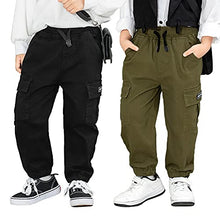 Load image into Gallery viewer, MINI PANDA Toddler Boy Pants, Little Boys 2-Pack Pull On Pants (Black+Green, 4T)