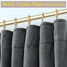 Load image into Gallery viewer, Timeper Rod Pocket Back Tab - Grey Super Soft Velvet Curtain Sunlight Blocking Drapes Heat Insulated Summer Shade for Foyer Door / Sliding Glass Door / Dorm, Grey,52Wx 96L, Set of 2 Panels