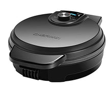 Load image into Gallery viewer, Chefman Anti-Overflow Belgian Waffle Maker w/ Shade Selector, Temperature Control, Mess Free Moat, Round Iron w/ Nonstick Plates & Cool Touch Handle, Measuring Cup Included, Black