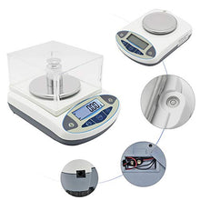 Load image into Gallery viewer, CGOLDENWALL Analytical Electronic Balance 0.01g Precision Laboratory Lab Scale Weighing BalanceJewelry Scale Kitchen Scale Digital LCD Display with Plastic Windshield Calibrated (1000g X 0.01g)