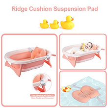 Load image into Gallery viewer, Lovin&Hugin Baby Foldable Bathtub, Collapsible Baby Bathtub Newborn to Toddler with Ridge Protection pad, Baby Temperature Bathtub for Babies Girls, Pink