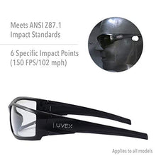 Load image into Gallery viewer, Uvex by Honeywell Hypershock Safety Glasses, Clear Frame with Red Mirror Lens & Anti-Scratch Hardcoat (S2974)