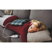 Load image into Gallery viewer, Sunbeam Heating and Massage Pad for Pain Relief | Small Flexi-Soft, 2 Heat & 2 Massage Settings with Auto-Off | Blue Plaid, 12-Inch x 12-Inch