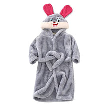 Load image into Gallery viewer, Toddler Infant Hooded Robe Baby Boys Girls Cartoon Graphic Flannel Bathrobe Soft Soft Plush Fleece Pajamas Sleepwear