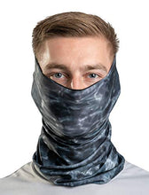 Load image into Gallery viewer, Aqua Design Fishing Hunting Masks Neck Gaiters for Men and Youth: UPF 50+ Sun Mask Protection: Camo Half Face Cover Balaclava Bandana: Black Water: Size 2XL