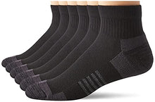 Load image into Gallery viewer, Amazon Essentials Men's 6-Pack Performance Cotton Cushioned Athletic Ankle Socks, Black, Shoe Size: 6-12