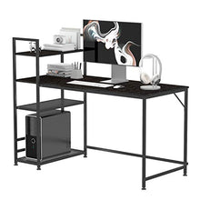 Load image into Gallery viewer, 55 inch Computer Desk with 4-Tier Storage Shelves, Office Work Desk for Small Spaces, Student Kid Writing Study Desk, Industry Modern Table for Bedroom, Home, Office