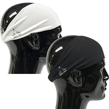 Load image into Gallery viewer, Value 2-Pack, Mens Headband - Guys Sweatband & Sports Headbands Moisture Wicking Workout Sweatbands for Running, CrossTrain, Skiing and bike helmet friendly - Value Pack - 1-Black & 1-White Sweatbands