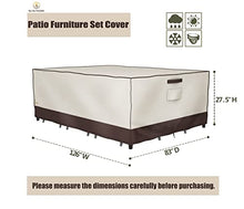 Load image into Gallery viewer, F&J Outdoors Waterproof Patio Furniture Cover 126x83x27.5 inch UV Resistant Fade Resistant Eco-Friendly Fabric Sectional Large Covers