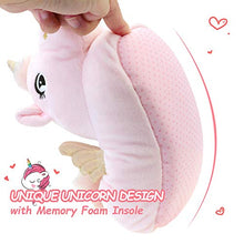 Load image into Gallery viewer, LseLom Girls Unicorn Slippers Warm Anti-Slip Kids Bedroom Shoes Memory Foam Cute Animals Soft Toddler House Slippers Indoor Outdoor Little Kid 13 Pink