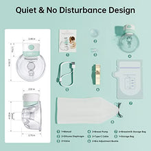 Load image into Gallery viewer, TSRETE Breast Pump, Double Wearable Breast Pump, Electric Hands-Free Breast Pumps with 2 Modes, 9 Levels, LCD Display, Memory Function Rechargeable with Massage and Pumping Mode 24mm Flange-Green