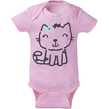 Load image into Gallery viewer, Onesies Brand Girls' Standard 8-Pack Short Sleeve Printed Bodysuits, Cuddly Cats & Flowers, 6-9 Months