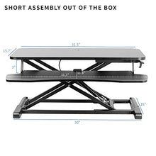 Load image into Gallery viewer, VIVO Black Height Adjustable 32 inch Standing Desk Converter, Sit Stand Dual Monitor and Laptop Riser Workstation (DESK-V000K)