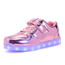 Load image into Gallery viewer, Voovix Kids LED Light Up Shoes Shiny Low-Top Sneakers for Boys and Girls Child Unisex(Pink01,29)