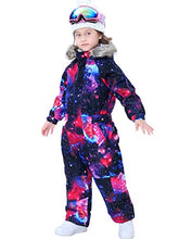 Load image into Gallery viewer, SNBOCON Kids Waterproof Colorful One Piece Coveralls Ski Suits Snowsuits Winter Jumpsuits Snowboarding (150cm,Star)