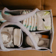 Load image into Gallery viewer, Parker Baby Diaper Caddy - Nursery Storage Bin and Car Organizer for Diapers and Baby Wipes - Large, Grey