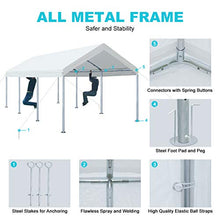 Load image into Gallery viewer, ADVANCE OUTDOOR 10 x 20 FT Heavy Duty Carport Car Canopy Garage Boat Shelter Party Tent, Adjustable Height from 6.0ft to 7.5ft, White