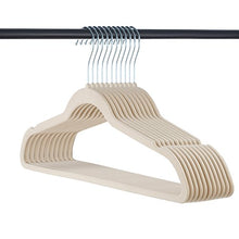 Load image into Gallery viewer, Home-it Premium Velvet Heavy duty-50 Pack - Non Slip Ivory Suit Clothes Hanger - Hook Swivel 360 - Ultra Thin