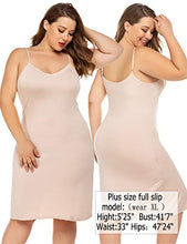 Load image into Gallery viewer, Avidlove Women Full Slips Cotton Blend V Neck Straight Dress Nightwear Skincolor (FBA) XL Nude
