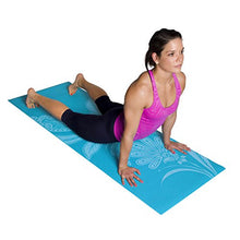 Load image into Gallery viewer, Tone Fitness Yoga Mat with Floral Pattern, Teal