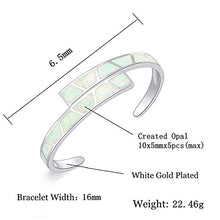 Load image into Gallery viewer, CiNily White Opal Bracelet Cuff Bangle Bracelets for Women 18K White Gold Plated Hypoallergenic Birthstone Bracelets Ladies Gemstone Bangle Bracelet