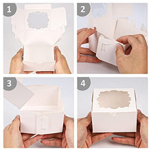 Load image into Gallery viewer, XP-Art Cookie Boxes for Gift Giving Pastry Boxes with Window Macaron Boxes Donut Boxes 4x4x2.5in Bakery Boxes(50Pack)